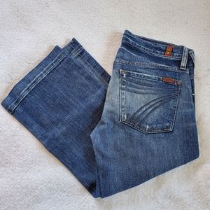 7 For All Mankind Distressed Capris Clam Diggers, Sz 27, NWOT